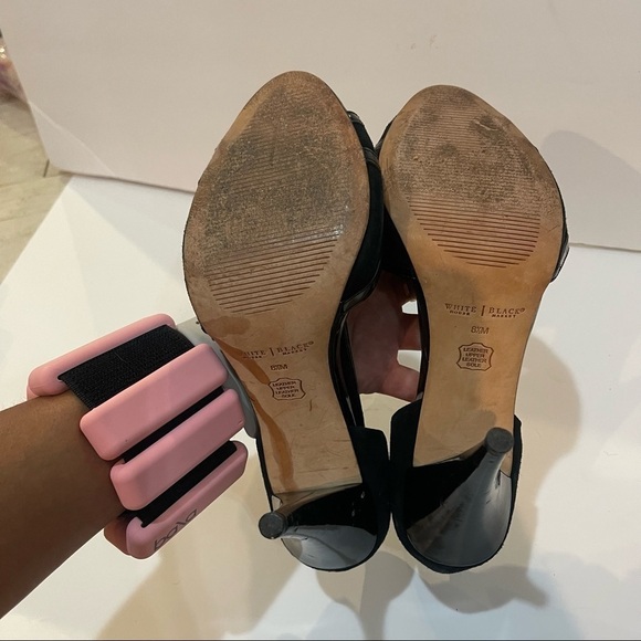 WHITE HOUSE BLACK MARKET Lyon Suede Patent Heels 8.5 - Picture 8 of 8